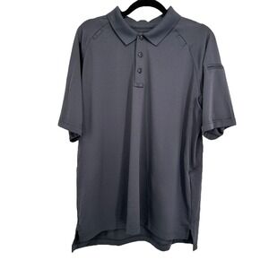 5.11 Tactical Men's Gray Polo Shirt Large Short Sleeve Performance Dry Fit‎